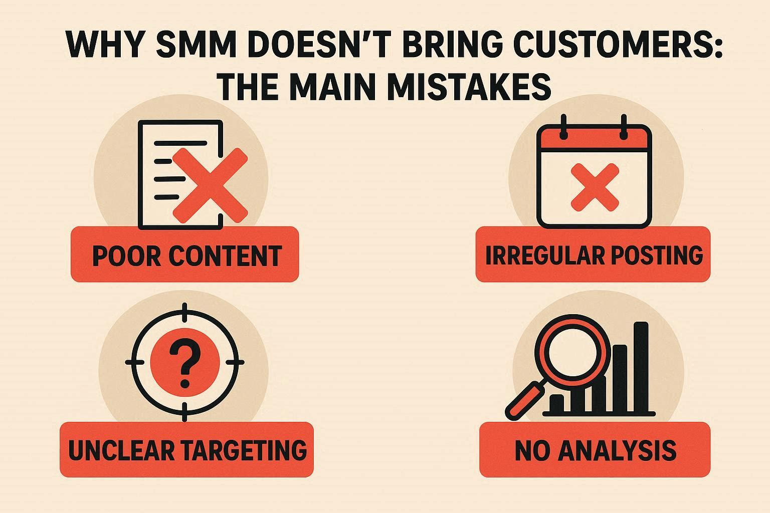 Почему SMM не приносит клиентов главные ошибки Почему SMM не приносит клиентов: главные ошибки